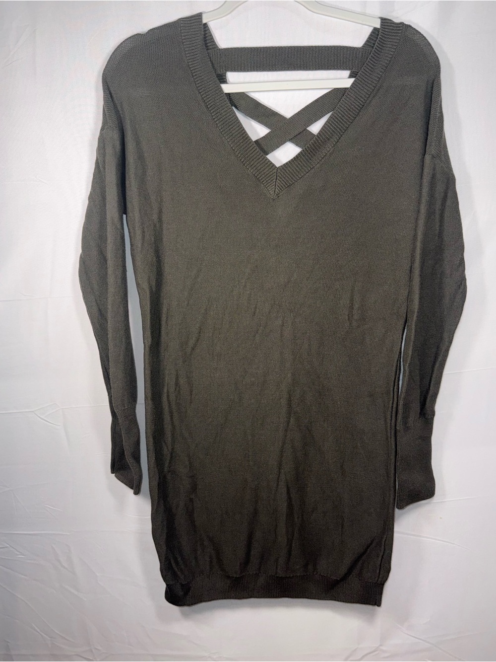 Kaisely Women’s V-Neck Crisscross Long Sleeve Sweater Dress Size Medium
